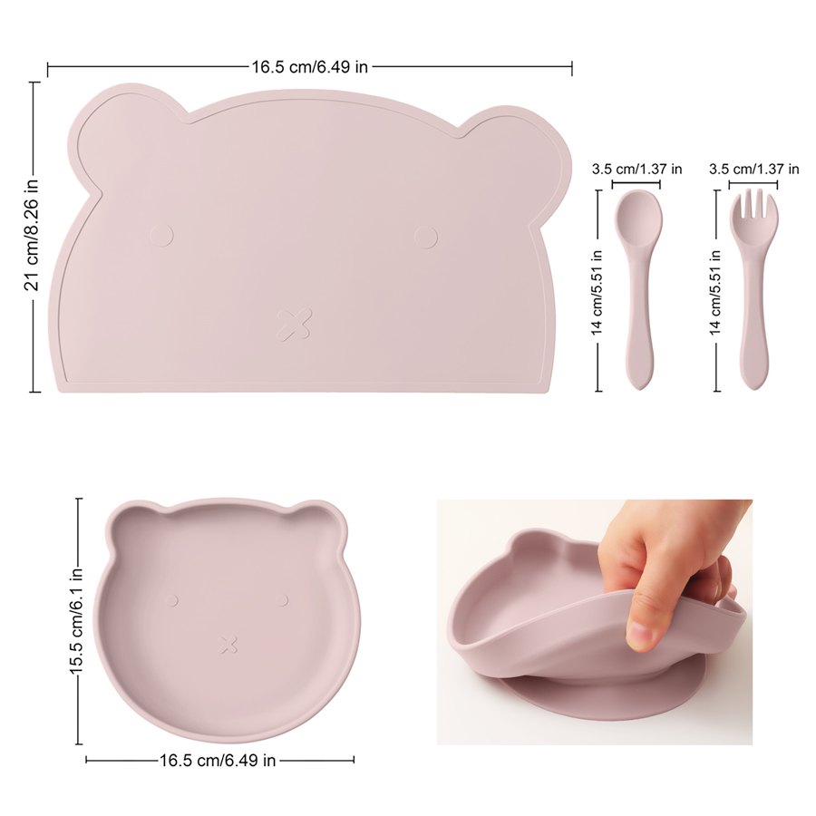 BPA 무료 4PCS 실리콘 어린이 식기 아기 먹이 세 - Baby Food Menu 리뷰 및 가격